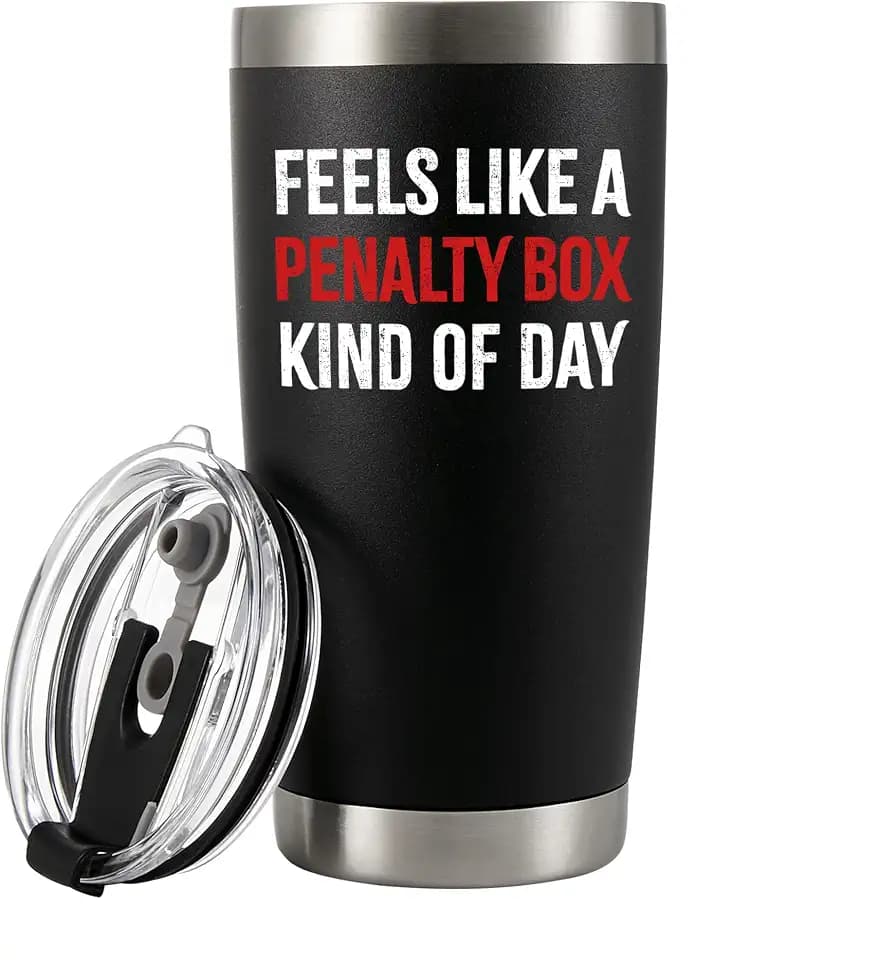 Panvola Feels Like a Penalty Box Kind Of Day Hockey Gift Tumbler 20oz Black