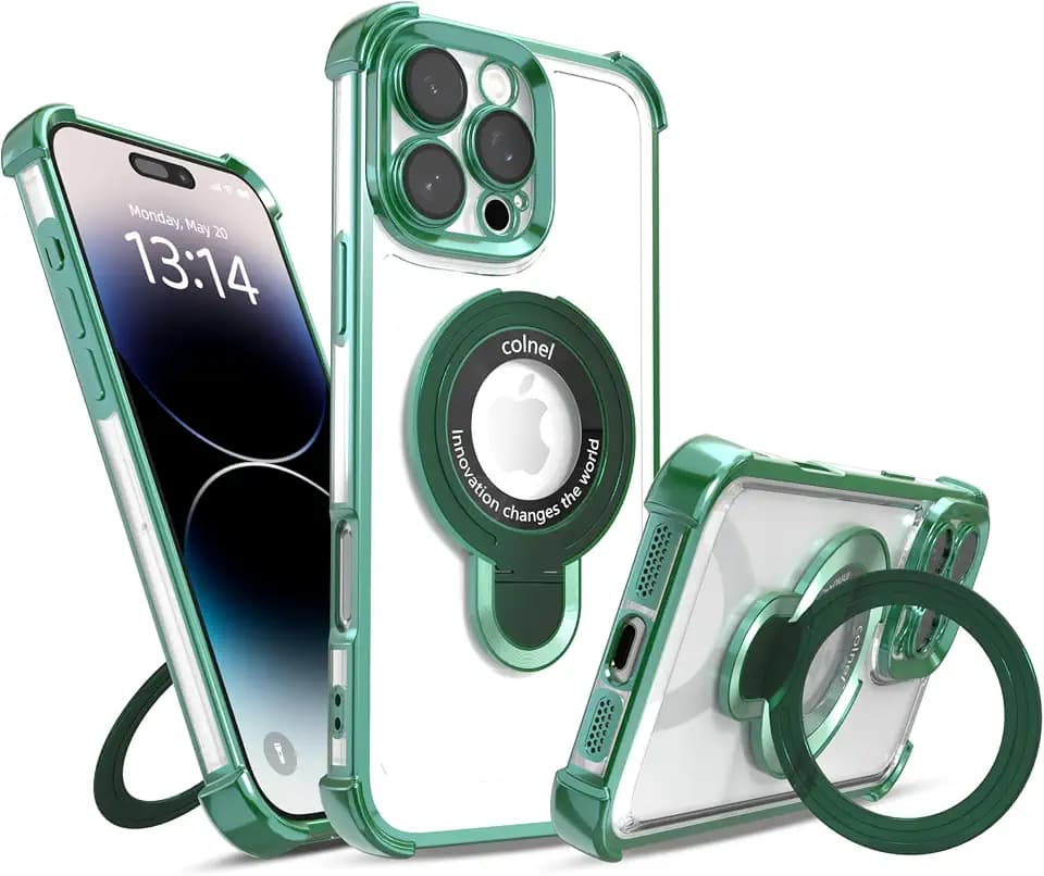 IAIYOXI for iPhone 13 Mini Case with Strong Magnetic Ring Stand, Military-Grade Shockproof, 4 Airbag Corners Protective, Fit for MagSafe, Kickstand Phone Case for iPhone 13 Mini - Green