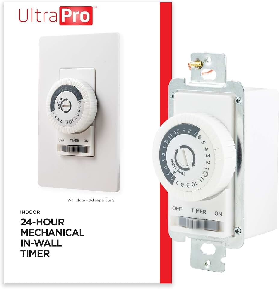 UltraPro in-Wall Mechanical Timer Switch, 24hr, 30min Intervals, White