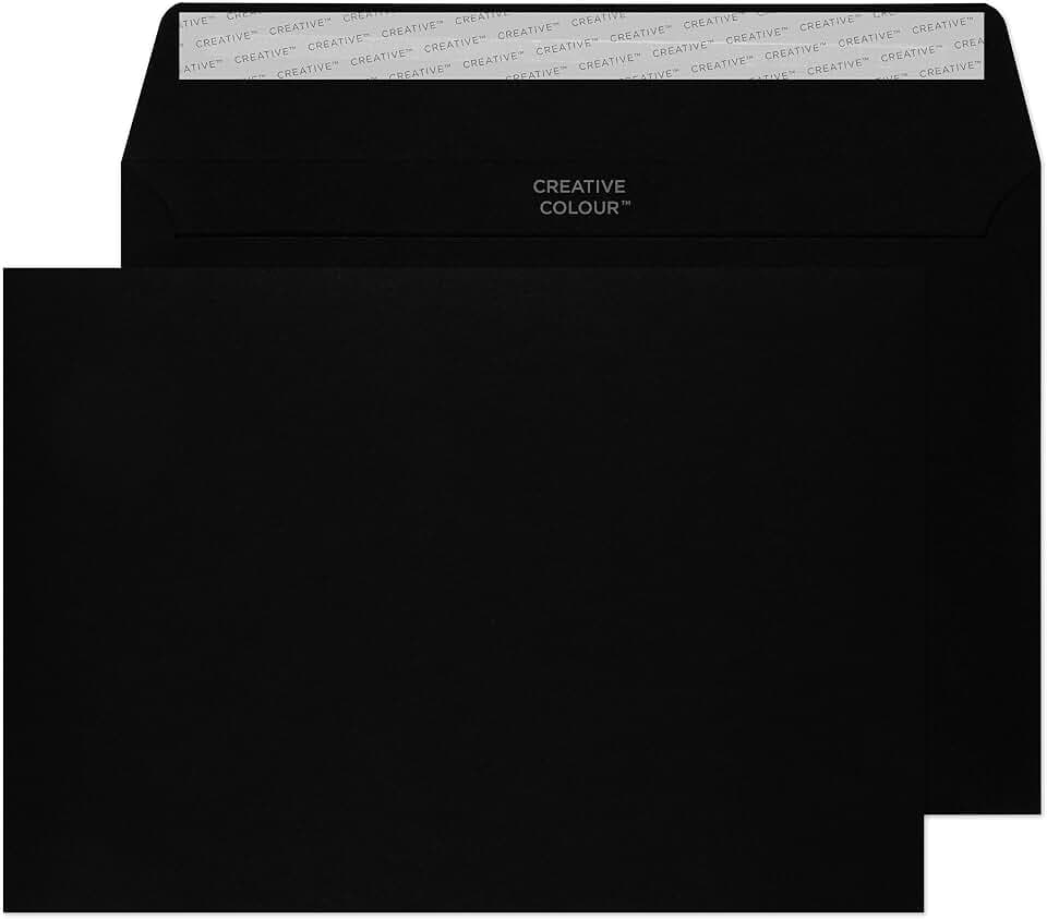 Blake Colour | schwarze Briefumschläge C5 (162 x 229 mm) | 25 Stück | 120 g/m² | FSC-zertifiziert | selbstklebend | umschläge Schwarz | Bastelset | Bürobedarf | Farbige Umschläge/Kuvert (45314)