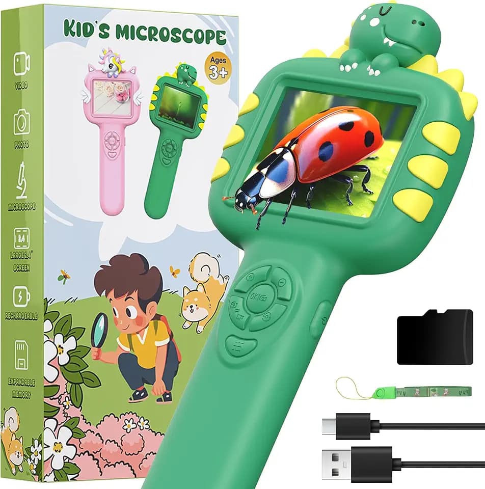 Outdoor Handheld Microscope for Kids: Portable 1000X Autofocus