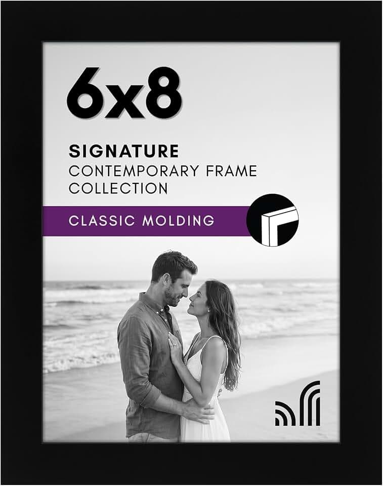 Americanflat 6x8 Picture Frame - Engineered Wood - Black