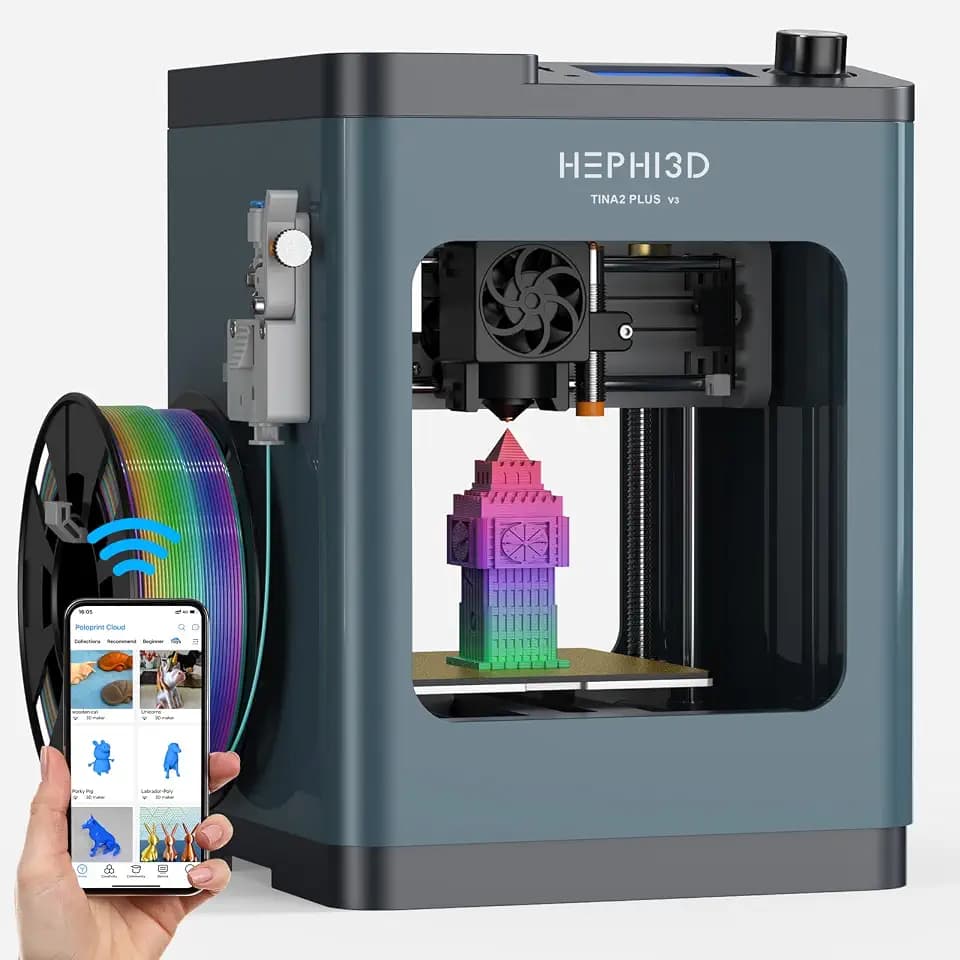 Hephi3d TINA2 Plus 3D Printer for Beginners, Fully Assembled Ready to Print
