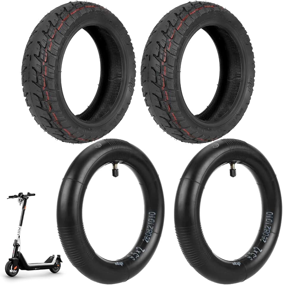 ulip (2 Stück 9,5 x 2,50 Offroad Tubeless Reifen 9,5 Zoll Offroad-Reifen + Schlauch für NIU KQI3 Scooter Zubehör Vorder und Hinterräder
