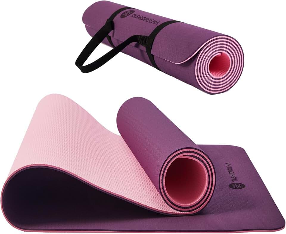 Yogamatte Rutschfest, Gymnastikmatte Mit Tragegurt, Sportmatte Für Fitnessstudio, Zuhause, Reisen, 183x61cm