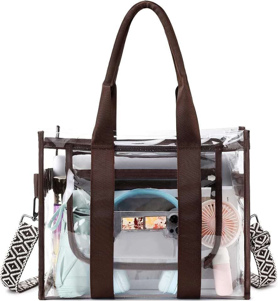 getgto Clear Bags for Women, Tote Bag Crossbody Bag Stadium Approved Purse