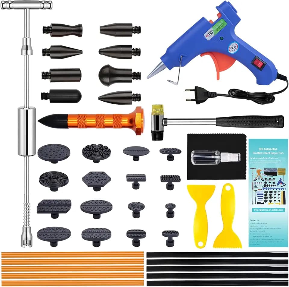 Manelord Auto Dellen Reparaturset Ausbeulwerkzeugset, Car Lackfreies Dellen Reparatur Dent Puller Kit, Gleithammer Dent Abzieher für DIY Fahrzeug/Kühlschrank/Waschanlage