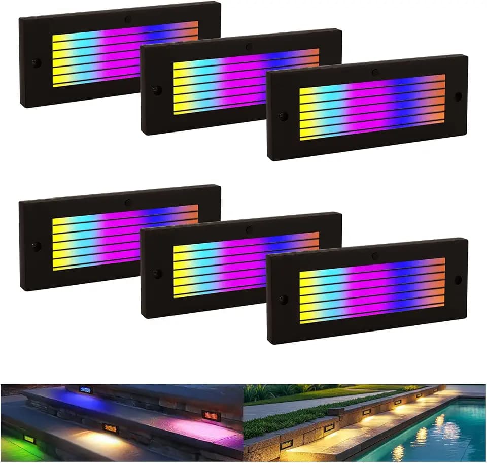 RGB Low Voltage Deck Lights for Christmas Step Decorations
