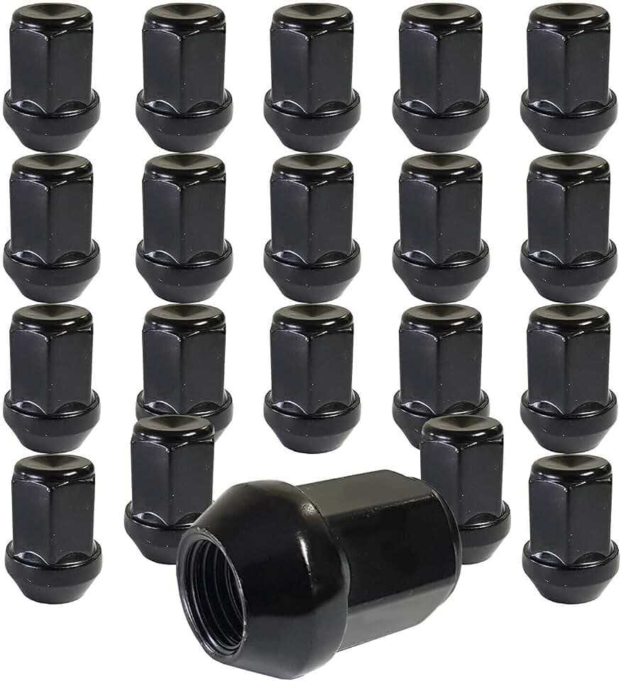 TRACER 20 schwarze Radmuttern Kegelbund geschlossen M14x1,5 kompatibel mit Chrysler, Ford, Land Rover, Opel
