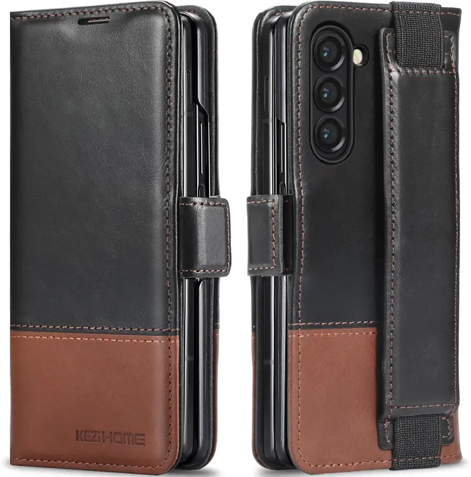 KEZiHOME Genuine Leather Wallet Case for Samsung Galaxy Z Fold 6
