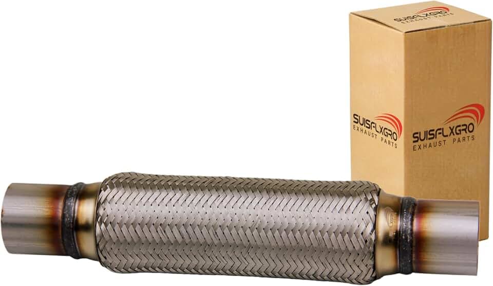 Exhaust Flex Pipe Universal Type 100% Stainless Steel For Heavy Duty and Cars (1 PC, 2X10X14)