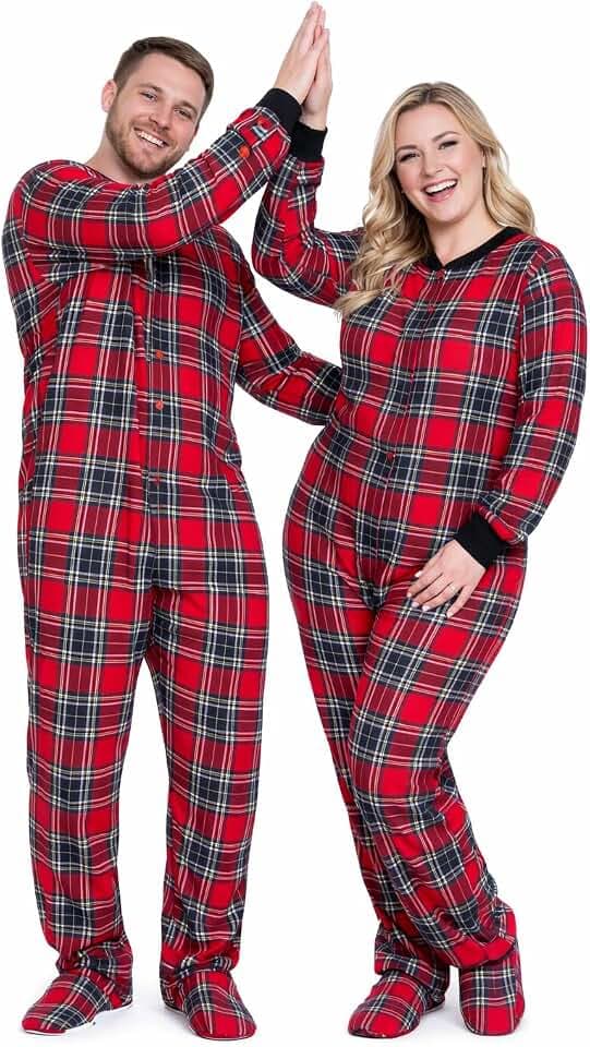 Big Feet Pyjama CoHerren Strampelanzug Red/Black Plaid