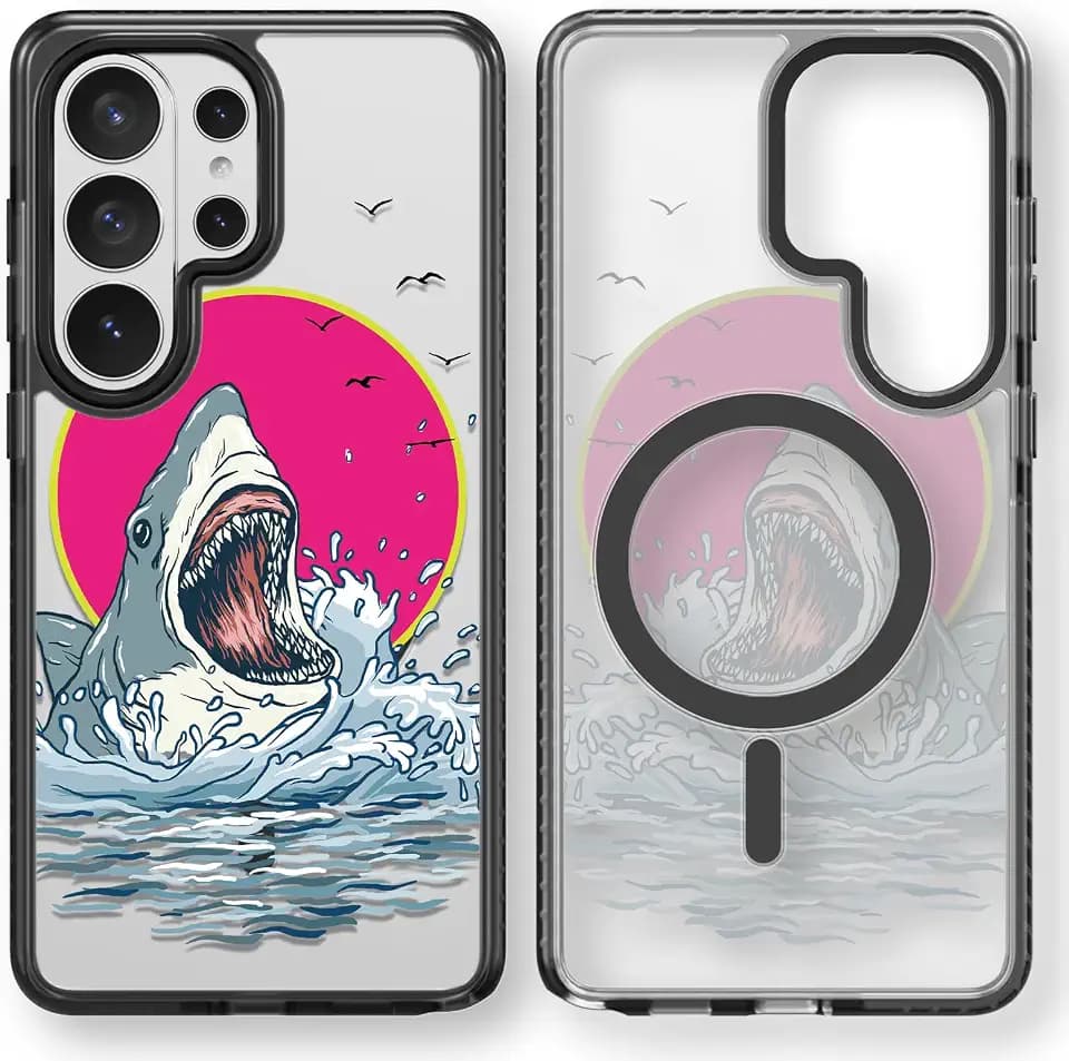 Rosarnnah for Samsung Galaxy S26 Ultra Case Aesthetic Black, Shark