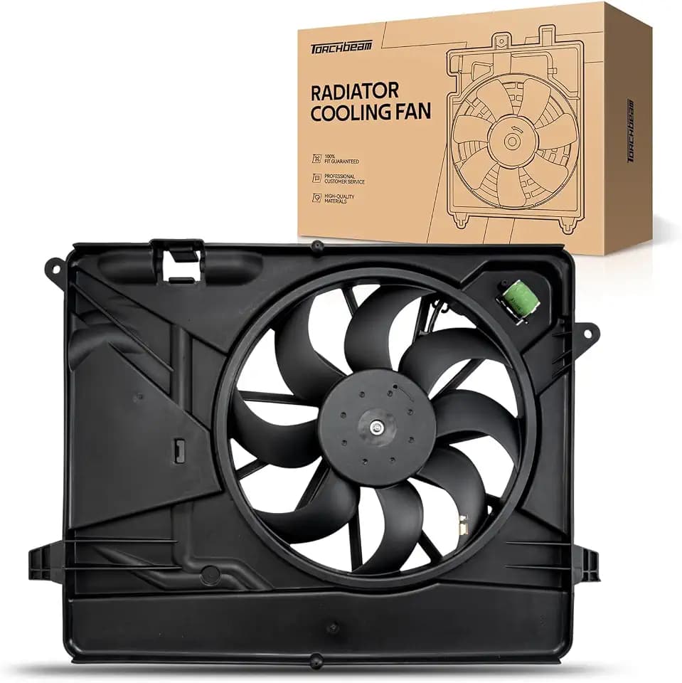 Torchbeam Radiator Cooling Fan 621566, Compatible with 2015-2021 Trax, 2014-2021 Encore 1.4L 1364cc, Replace # 621566, 95026336, 95301357, 95322864