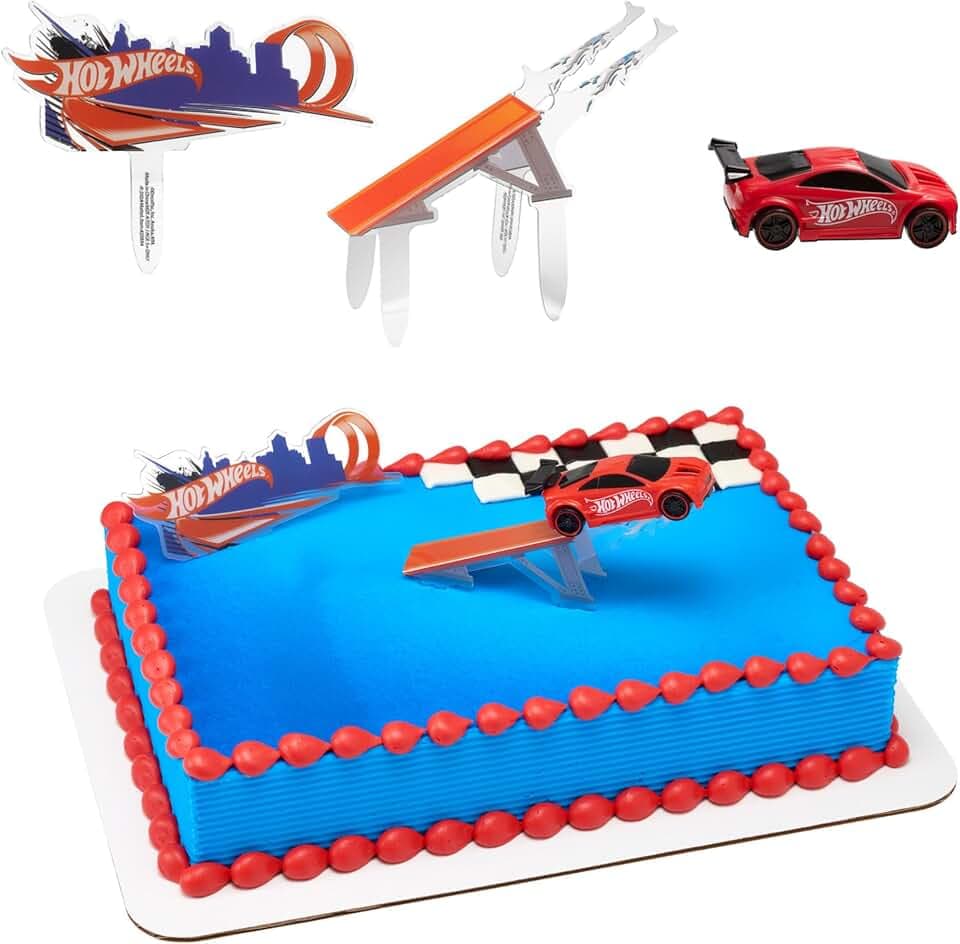 Hot Wheels™ Car Supreme Speed Cake Topper | 3 Piece Party Decoration Set