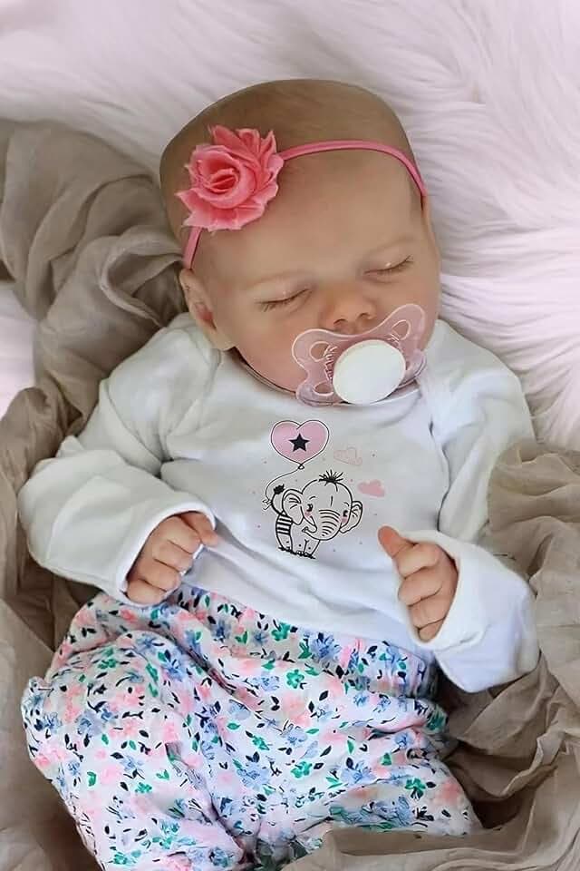 JIZHI 17 Inch Reborn Baby Dolls Girl, Full Vinyl Closed-Eye Newborn