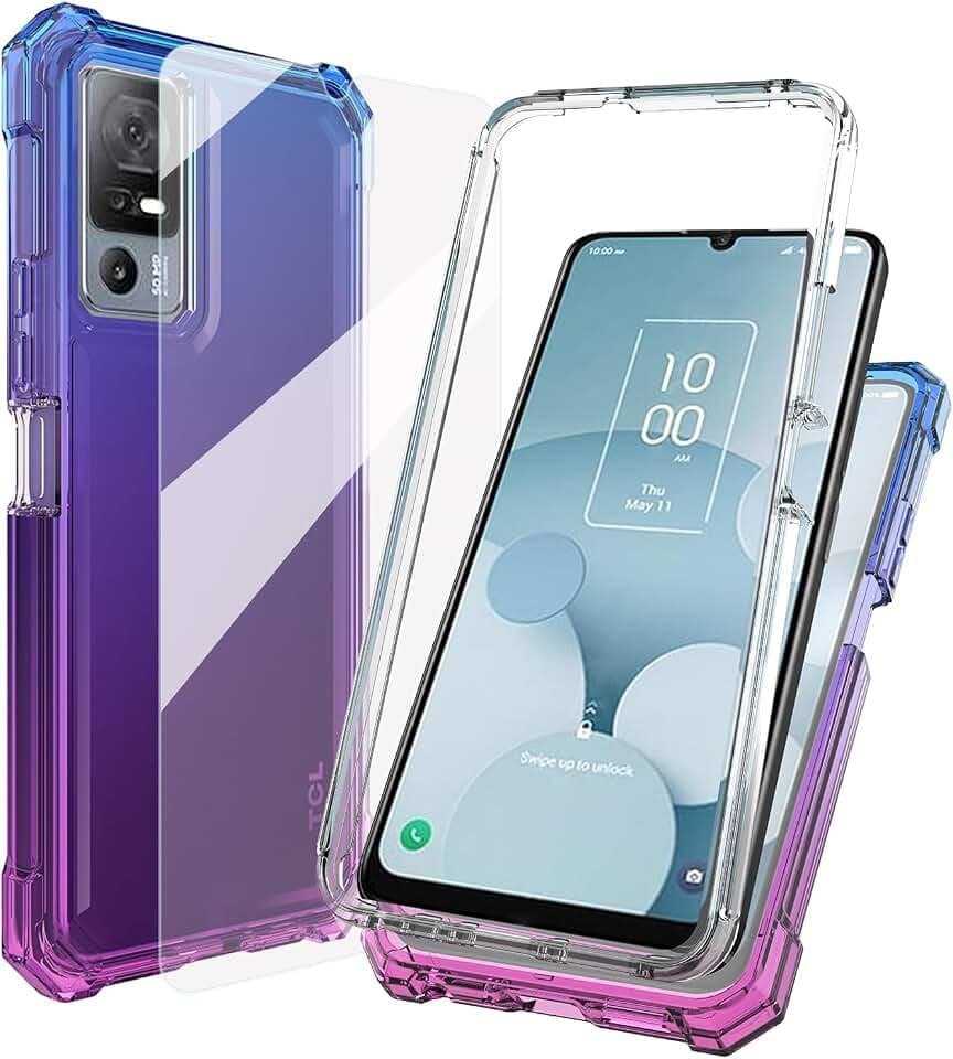 Ailiber for Lively Jitterbug Smart4/TCL 505 Case Screen Protector-Blue Pink