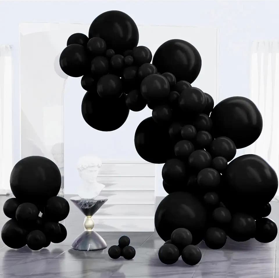 PartyWoo Black Balloons 100pcs Different Sizes of 18 12 10 5 Inch