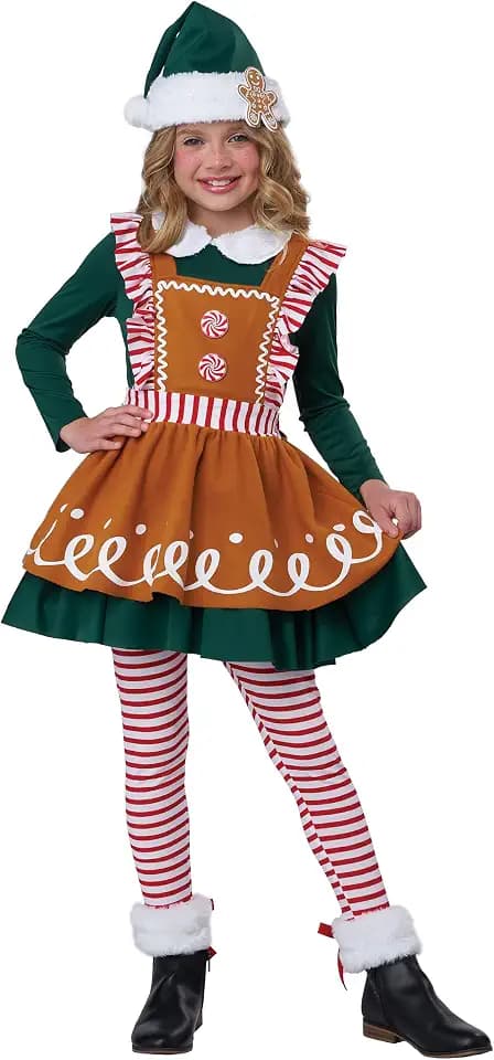 California Costumes, Girl's Gingerbread Elf Costume