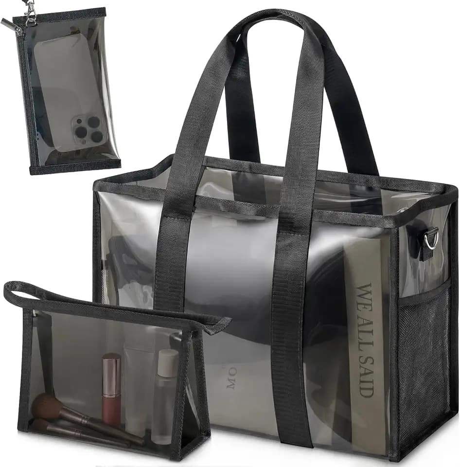 3-Piece Iridescent Beach Bag Set for Women, Large PVC Pool Bag Set