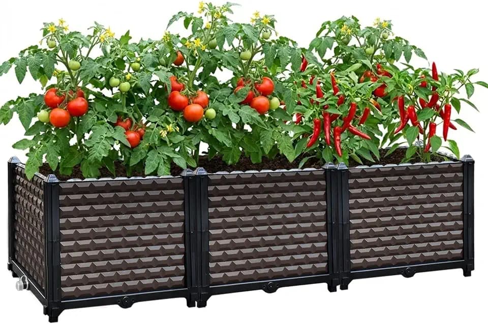 Large Planters for Outdoor Plants 14" Tall Planter Box, 47.2"L x 15.7"W