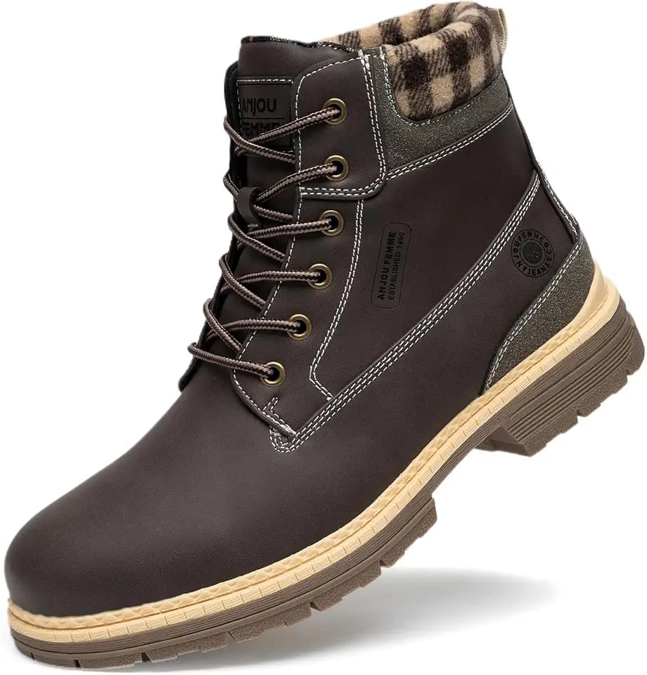 ANJOUFEMME Men's Winter Hiking Boots