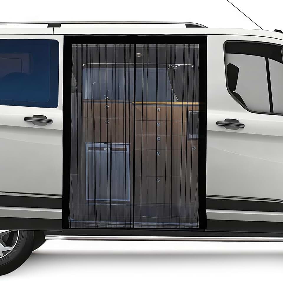 Moskitonetz Magnetisch für VW T5 T6 Schiebetür, Insektennetz & Auto-Fliegengitter mit Sonnenschutz und Schattennetz, Camping Zubehör für Seitentür, passend für Multivan