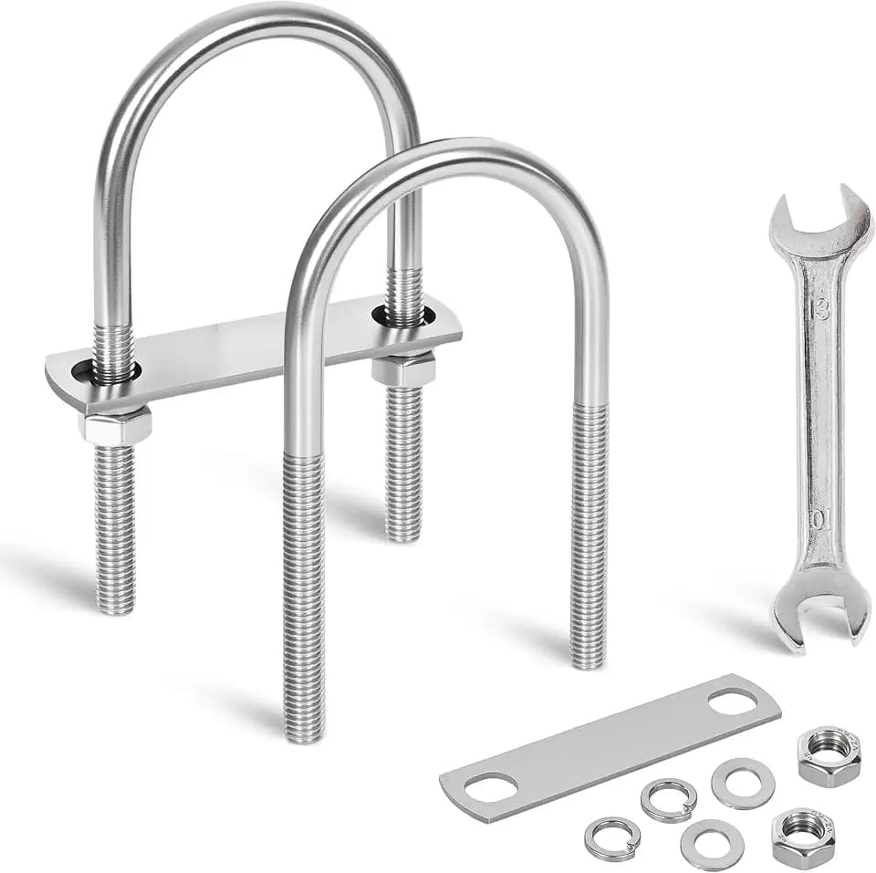 2 Sets M10 U-Bolts,u-Bolts 3" (78mm) Wide,U-Bolts with Nuts