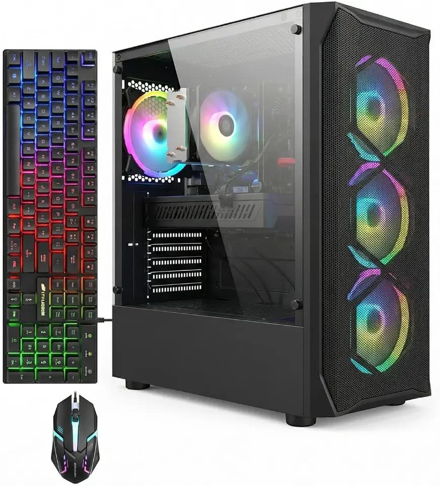 STGAubron Gaming PC Desktop,Core I7,RX 580 8G,16G RAM,512G SSD