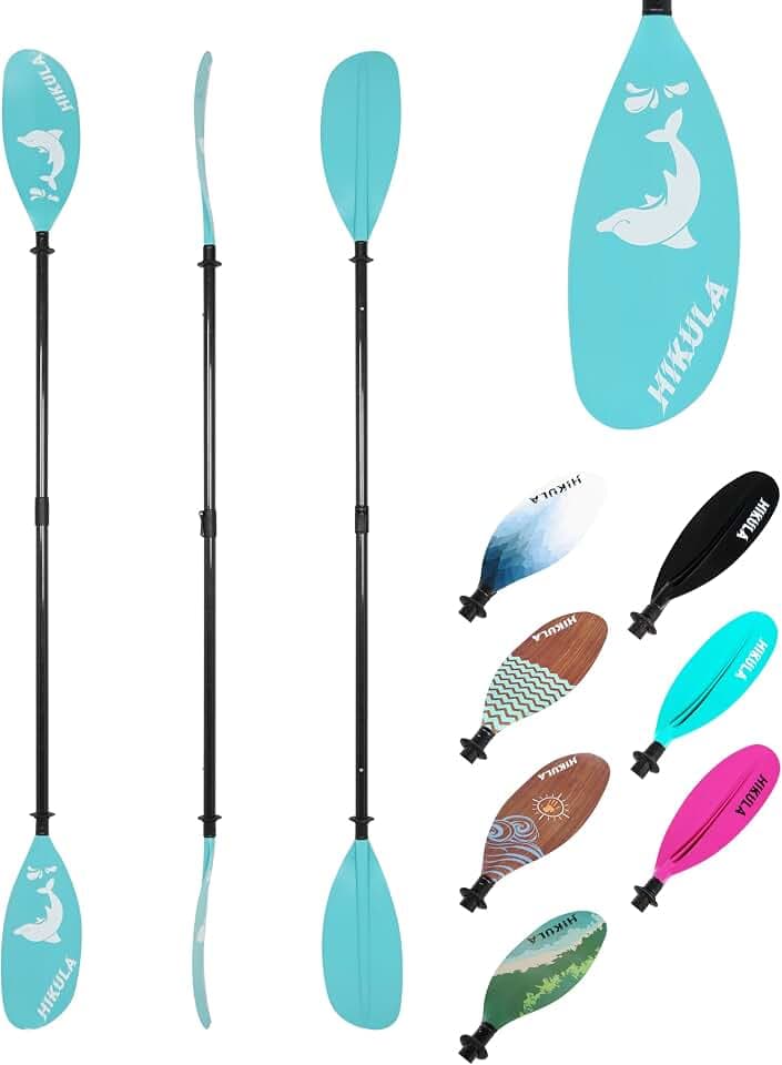 Adjustable Carbon Fiber Shaft Kayak Paddle, Kayaking Oars with Reinforced Nylon Blade for Adults, 4 Piece, 86in/220cm to 90in/230cm