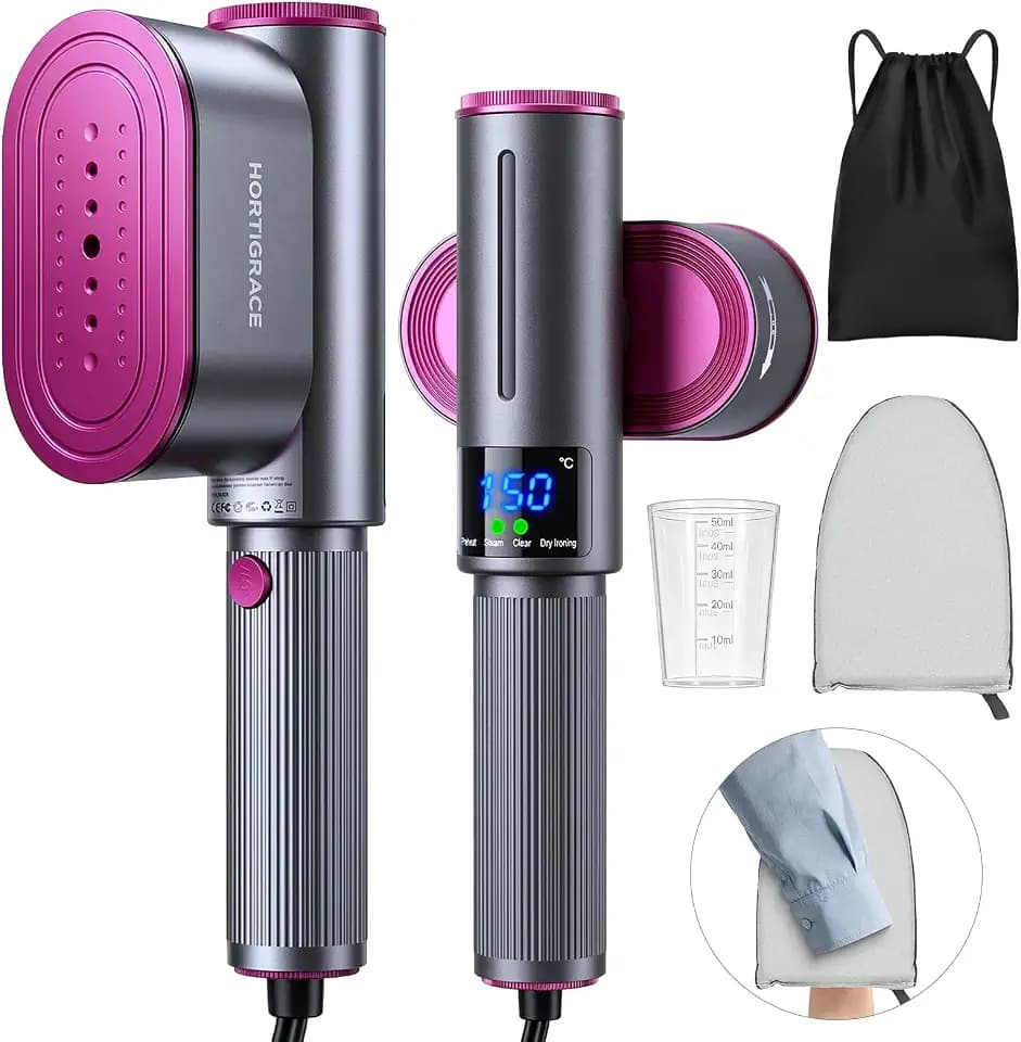 Travel Steamer for Clothes, 2-in-1 Steam Iron & Garment Steamer