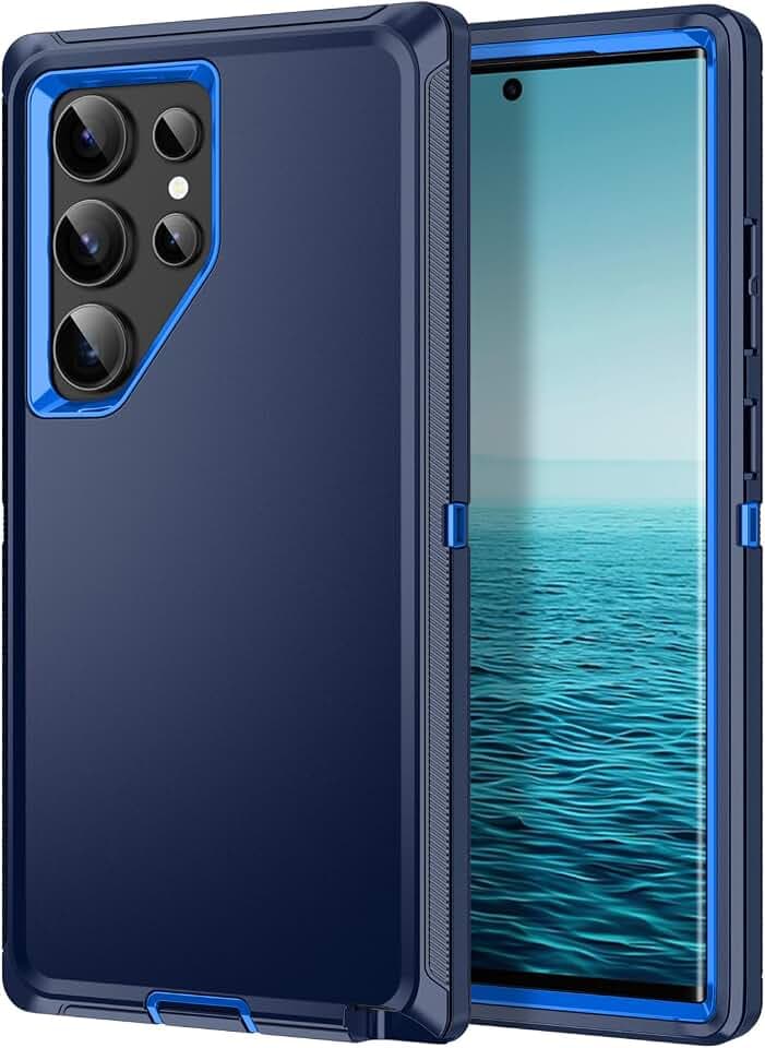 Golel for Samsung Galaxy S25 Ultra Case,[Heavy Duty Protection][Non-Slip][Shockproof] 3-Layer Rugged Cover Phone Case for Galaxy S25 Ultra,Dark Blue
