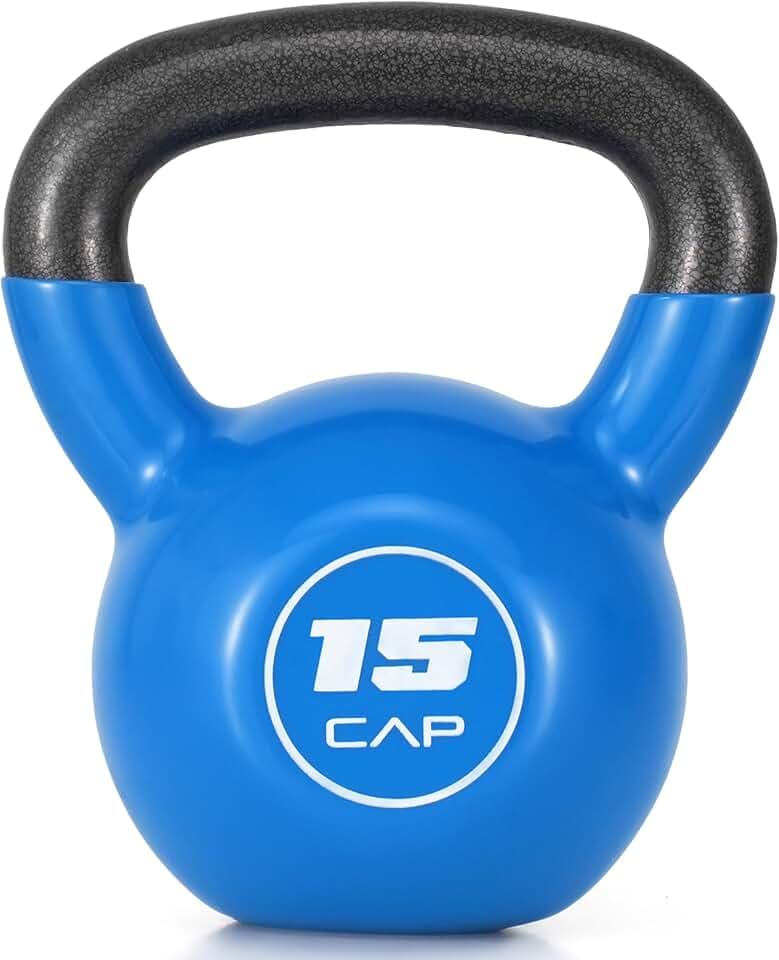 CAP Vinyl Coated Cast Iron Kettlebell, 10-50 LB Home Gym Weight