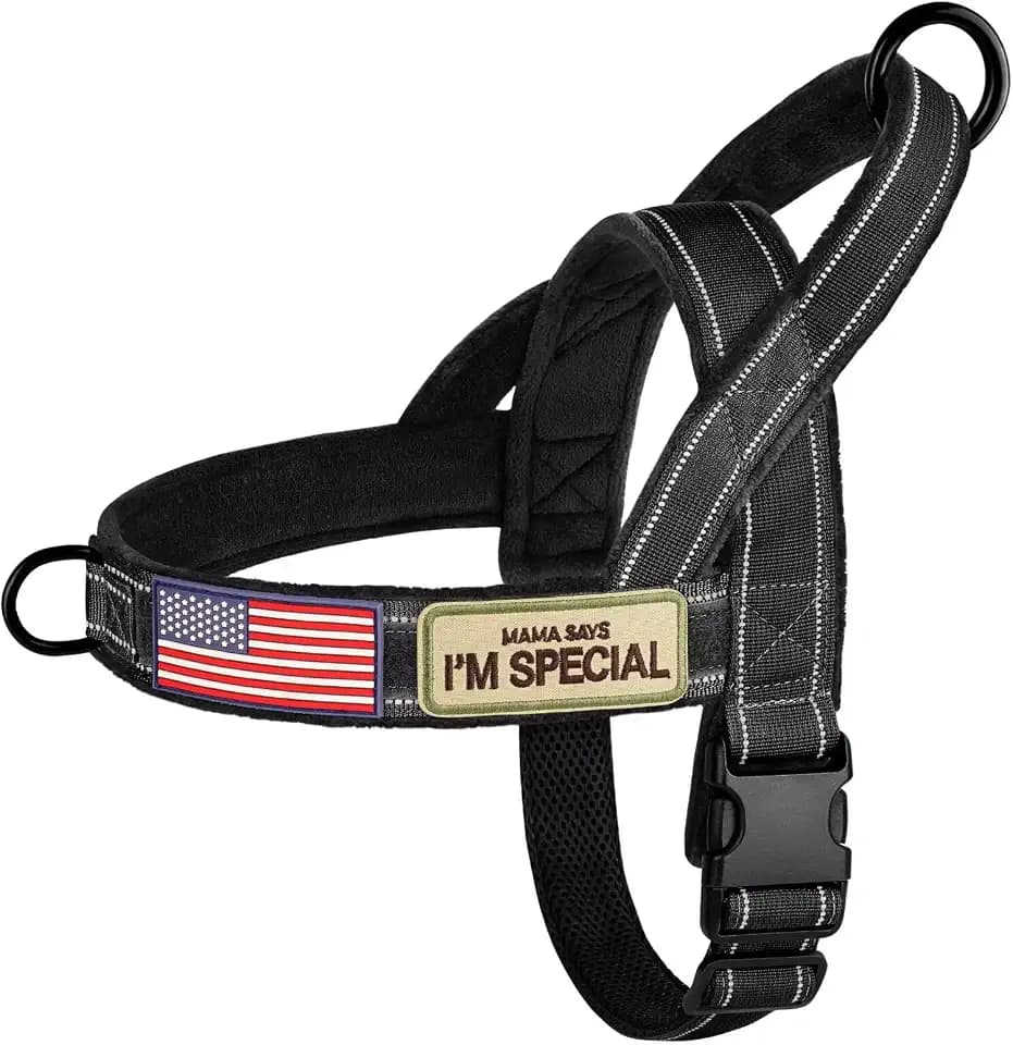Forestpaw No Pull Dog Harness with Large Handle,Comfortable,M,Black