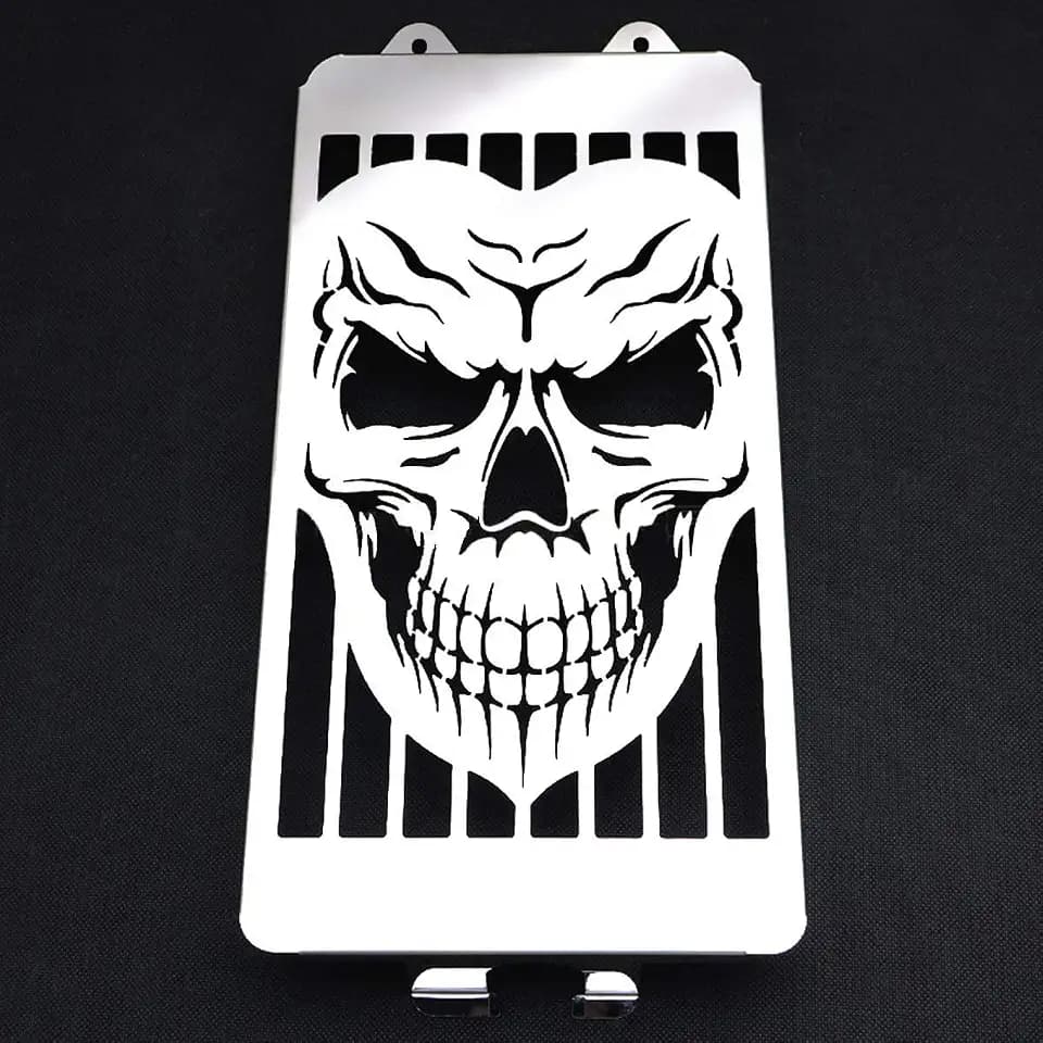 Radiator Cover Guard Grill Grille Shrouds Cooler Protector Compatible With Honda VTX 1300 VTX1300 C R S T 2003-2009 (SKULL)