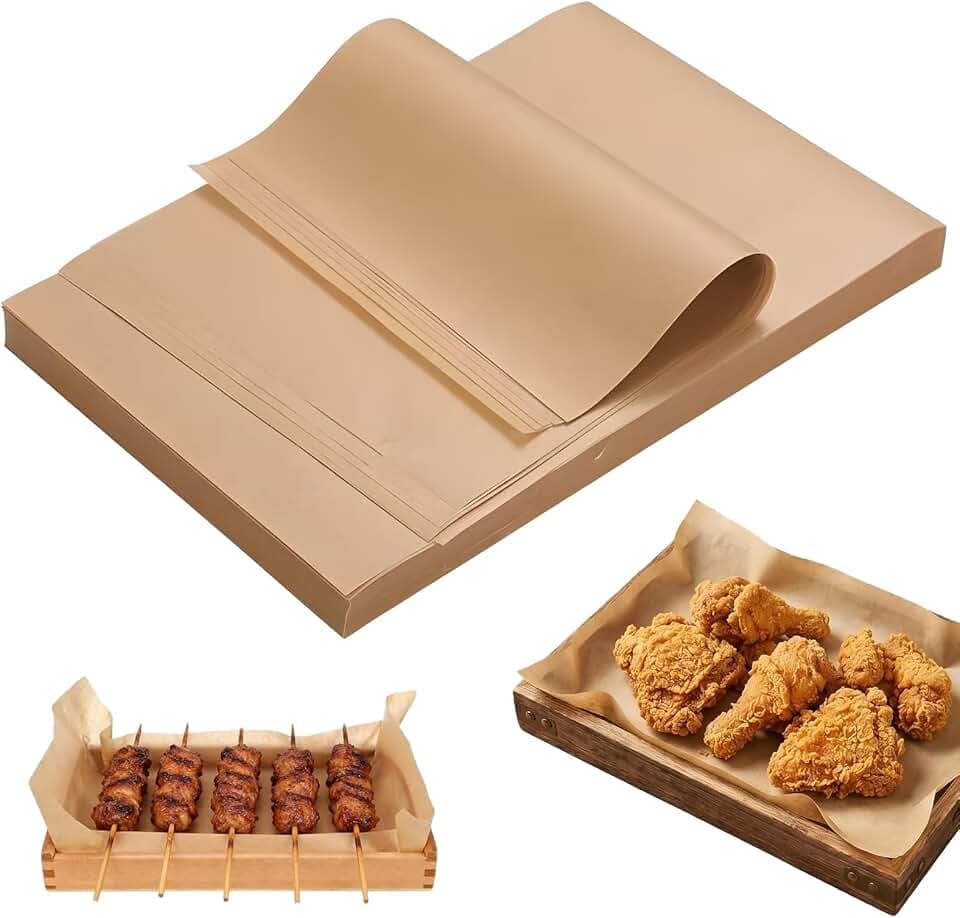 200 Blatt Backpapier Ohne PFAS und BPA, 23x33 cm Bio Backpapier, PFAS Frei Zuschnitte mit Antihaftbeschichtung, Für Backofen, Airfryer und Grill