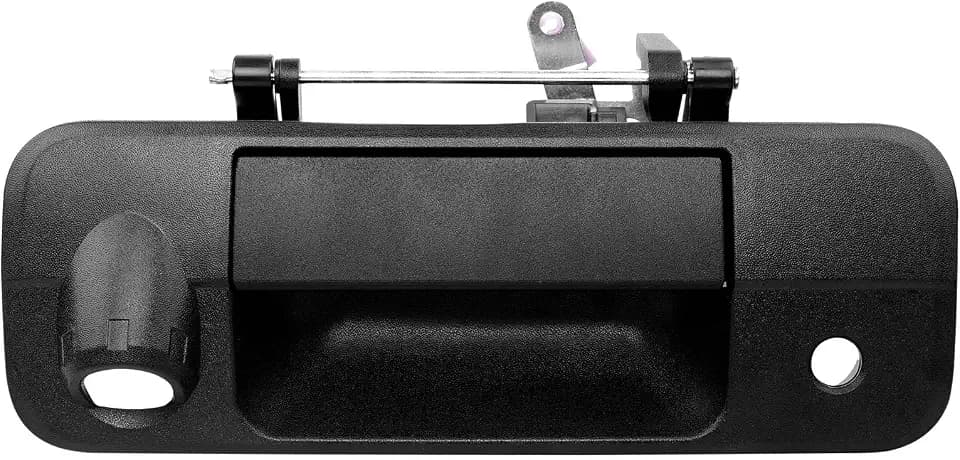 Gledewen 81214 Metal Upgraded Tailgate Handle Liftgate Latch Handle with Rear Camera Hole, Compatible with 2007-2013 Toyota Tundra, Replaces# 690900C051