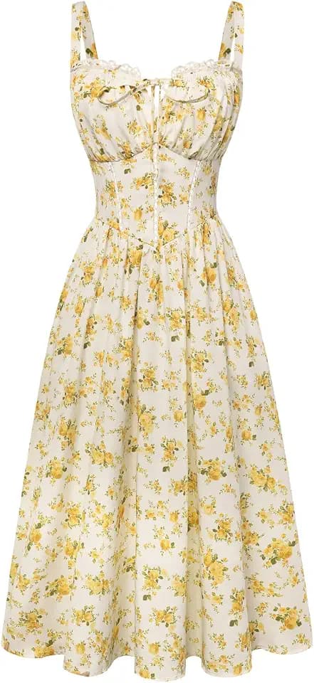 Scarlet Darkness Women 2026 Floral Corset Dress Summer Milkmaid Sundress