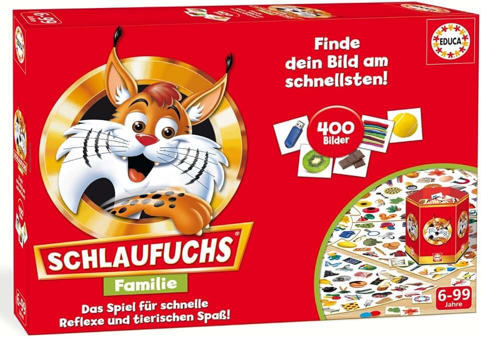 Educa - Spiel Schlaufuchs Familie | Kinderspiel | Kartenspiel | Spaß für die ganze Familie | Kinder Spiele ab 4 5 6 7 8 Jahren (20058)