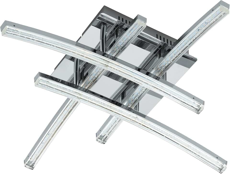 EGLO LED Deckenleuchte Pertini, 4 flammige Deckenlampe, Wohnzimmerlampe