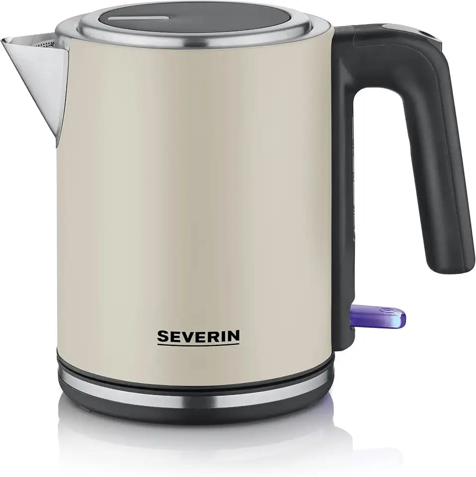 Severin elektrischer Wasserkocher 1L, Kalkfilter, 1-Hand-Bedienung, 2400 W