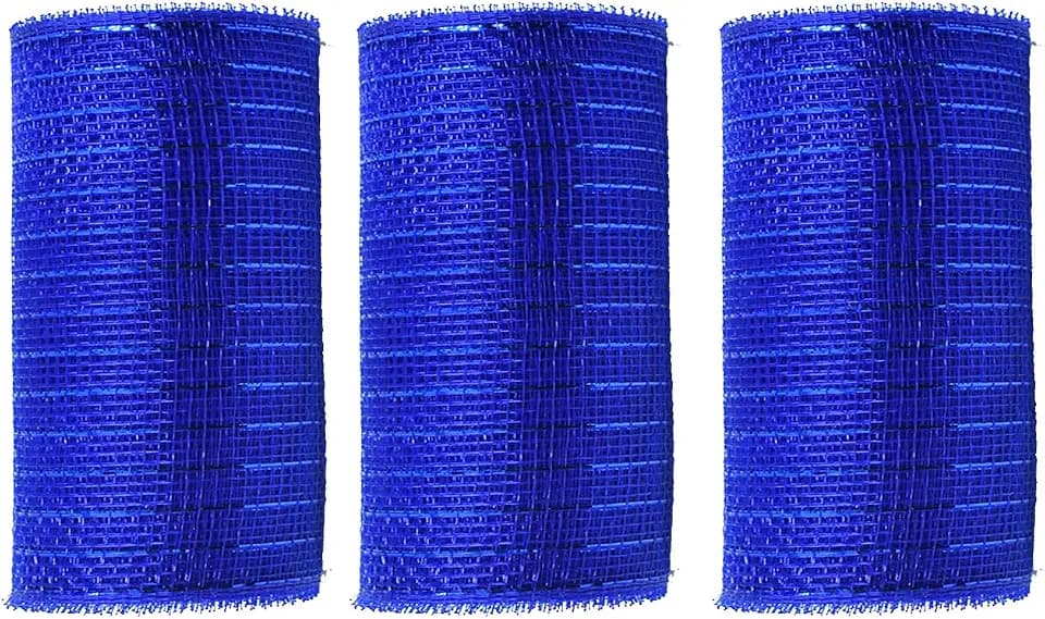 3 Roll Royal Blue Deco Mesh Ribbon for 4th of July Christmas Wreath