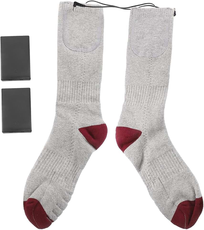 Anneome Beheizbare Socken FüR Damen Und Herren Elektrische Thermosocken Mit Batteriefach FüR 6 Aa Batterien Elektrisch Beheizte Heizende Socken FüR Outdoor Ski Radfahren