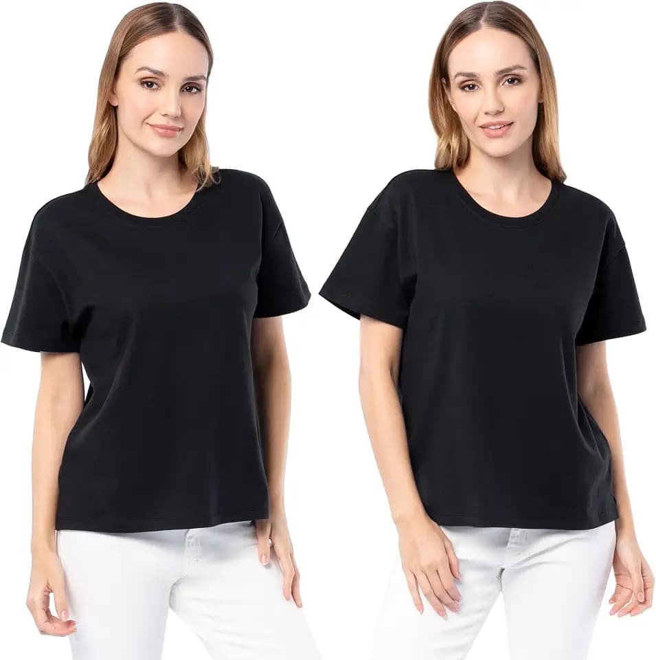 Fruit of The Loom Women's Short Sleeve Boyfriend T-Shirt, 2 Pack