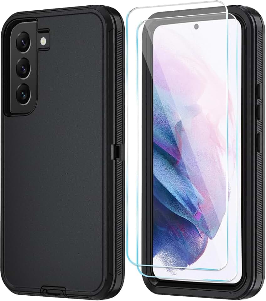ONOLA for Samsung Galaxy S21 Case, 3-Layer Cover, Black