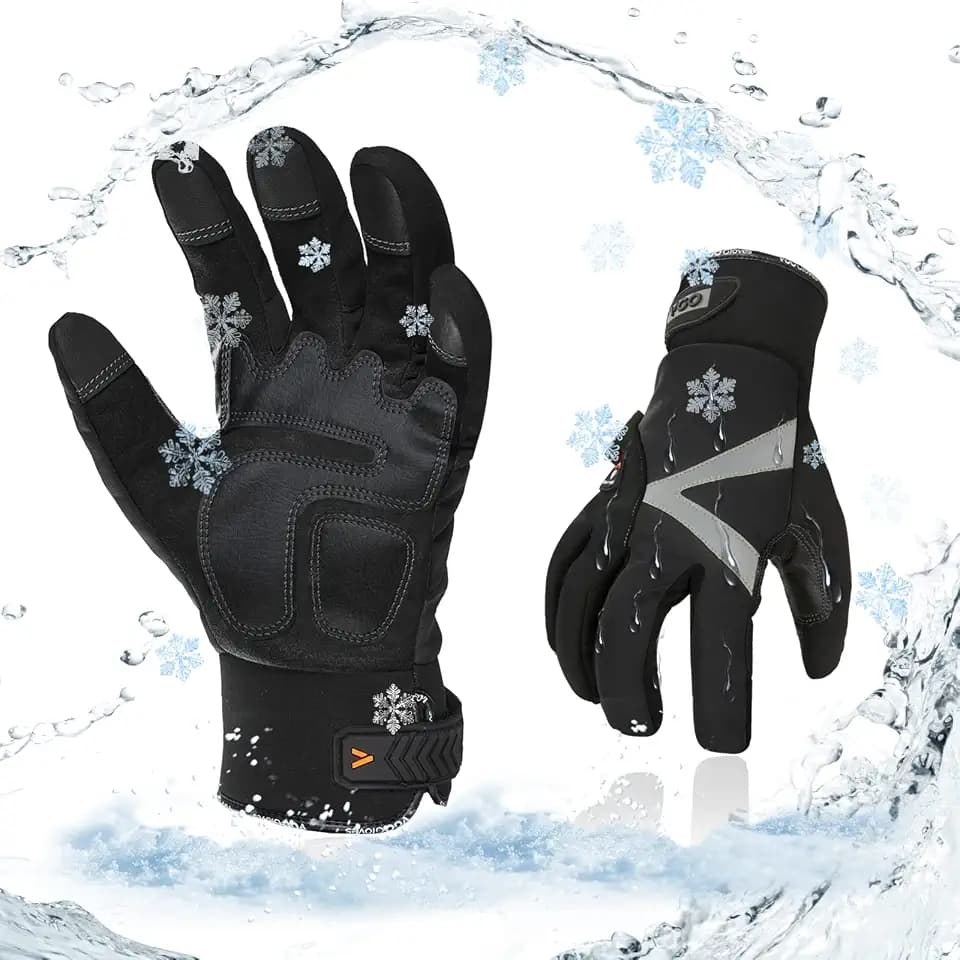 Vgo...-4°F Coldproof&Waterproof&Windproof Winter Work Gloves(SL8777FW,L)