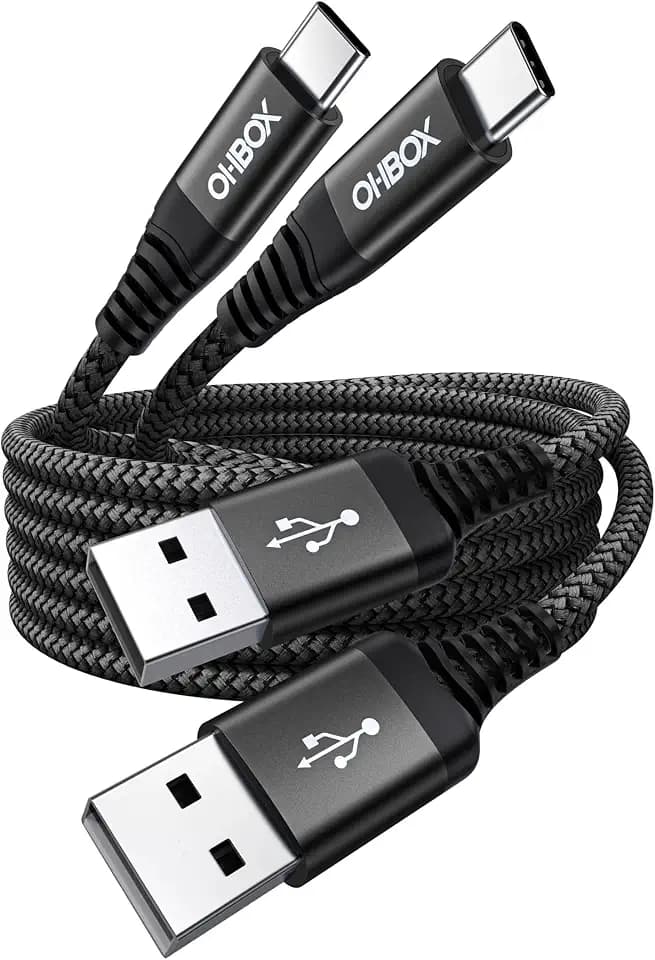 ohbox USB C Cable Fast Charging 6FT, 2Pack USB A to USB C Cable for CarPlay