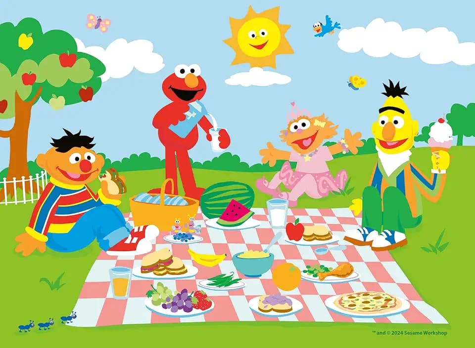Buffalo Games - Sunny Day Sesame - 100 Piece Puzzle for Kids Ages 6-8