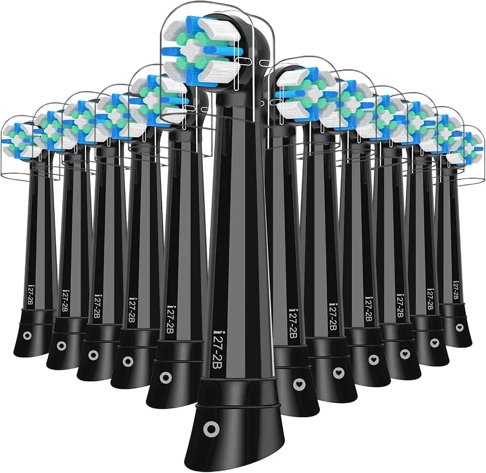 Replacement Head Compatible with Oral B IO 2/3/4/5/6/7/8/9/10 Series Electric Toothbrush, Brush Heads Compatible with Oral B IO for Cleaning Teeth (12 Black)