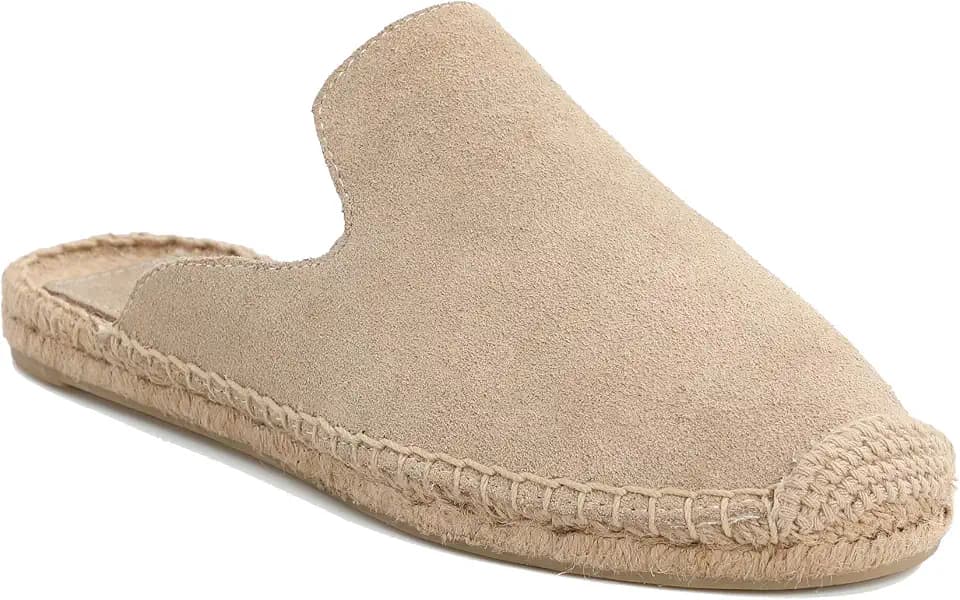 Women's Simple Mule Breathable Flat Espadrilles Shoes, Pure Color Mules